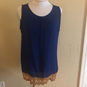 Tank Top with embroidered trim